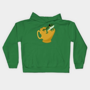 Frog and Yellow Teacup Kids Hoodie